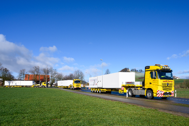 Pistor-Kühlcontainer Ackermann Spezialtransport Welti-Furrer